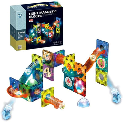 Toyvala 49 Pcs-Large Magnetic Blocks-Kids STEAM Learning & Building Educational Set(Multicolor)