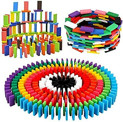 Toyka 120 Pcs Domino Blocks, 12 Color Wooden Domino Blocks Set, Domino Racing Toy Game(Multicolor)