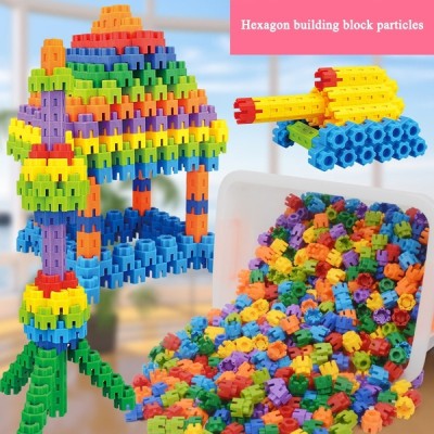 Ellen Hexagonal Shaped Smart and Innovative Building Block Toys for Kids|100 Piece Set(Multicolor)