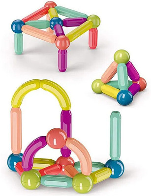 DevDarsh Magnetic Sticks Building Blocks for Kids Toys with Magnet Balls(25pcs)(Multicolor)