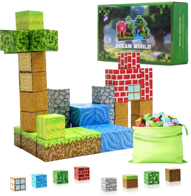 KIDOLOGY 48pcs Magnetic Building Blocks – Mine-Themed STEM Montessori Toy for Kids 3+(Multicolor)
