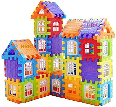 KHVIRJA uilding Blocks for Kids – 50 Pcs, House Building Blocks(Multicolor)