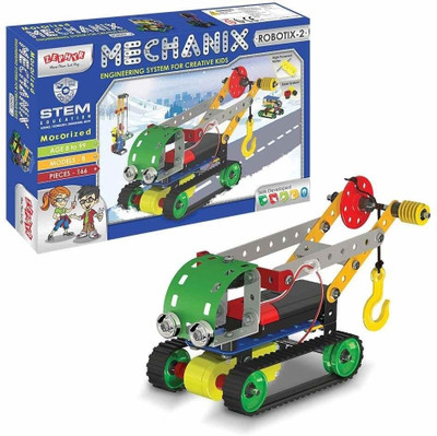 YUIOP - Mechanix Robotix 2 - Motorised Construction Set For Kids - 8 Models - 166 Pcs(Multicolor)
