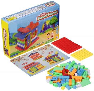 zokato Sweet Home Junior Colorful Interlocking Blocks for Kids(Multicolor)