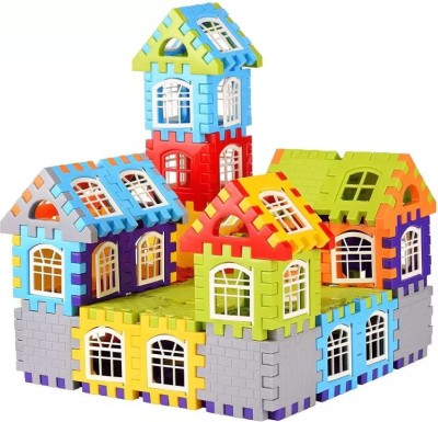GAMLOID 52 Pcs Happy House Building Blocks Learning/Educational Puzzle Kids Gift Toy(Multicolor)