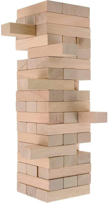 arovemic Premium Jenga Wooden Block Stacking Game - Family Fun & Skill-Building-S21(Brown)
