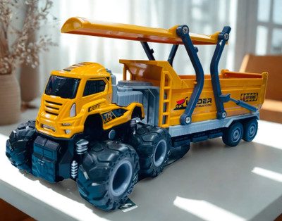 Zuuluzrs Die Cast Metal Toy Truck Toy Engineering Transport Car Toy Engine(Yellow, Blue)