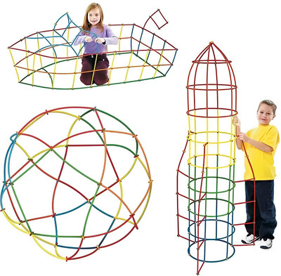 GODEX Straw Building Blocks for Kids-Plastic Straw BuildingBlock Creative Smart 100Pcs(Multicolor)