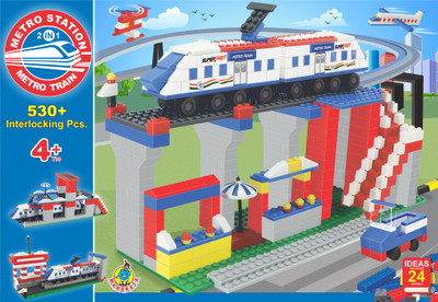 radhey preet Metro Station Building Blocks Toy Set For Kids Whose Ages Above 4 Years(Multicolor)