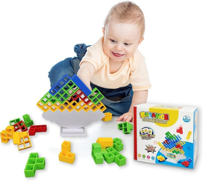 Glamour Balance Blocks Game, Colorful Block Stacks(Multicolor)