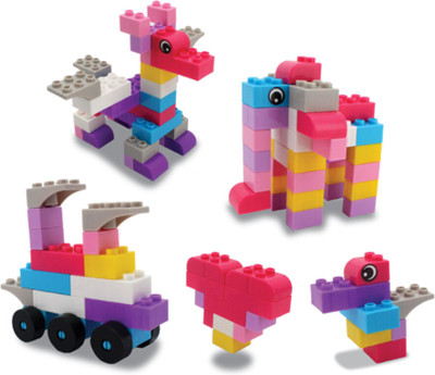 SATSUN ENTERPRISE Learning Building Blocks for Creativity and Imagination Development 50+ pcs(Multicolor)
