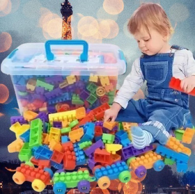 DevDarsh Latest Interactive Smart Train Building Blocks for kids toys -100 Pcs with Wheel(Multicolor)