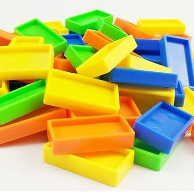 Pulsbery Plastic Dominoes Building Blocks Set for 3-8 Years Old Kids Boys & Girls TIGR(Multicolor)