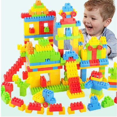 HOUSE OF COMMON DIY Building Block Set With 125+ Pcs for Kids Multicolor(Multicolor)