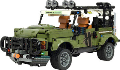 TOYMERSIVE 4x4 SUV Green Off-Road Adventure Car Building Blocks DIY Construction Toy Model(Multicolor)