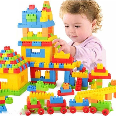 Sharvil BEST BABY GIFT Light Weight(98Pcs+8Tyres)100Pcs Building Blocks,Kids Toy Set(Multicolor)