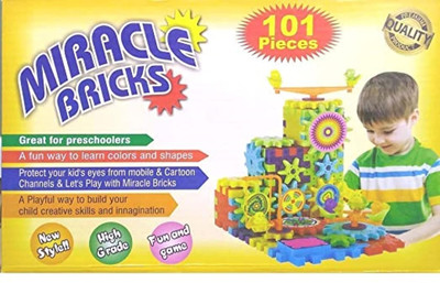 MGT CREATION miracle Brick blocks spinning gear building toy set- (Multicolor) 101 piece df(Multicolor)