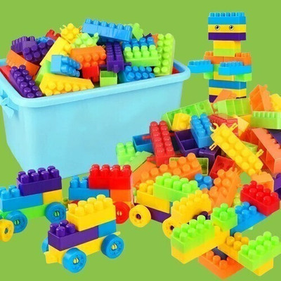 DevDarsh Top Colorful Building Bricks and Blocks - 100-Piece Set in a Cute Bag for Kids(Multicolor)