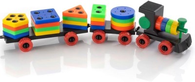 VrajVilla Plastic Train Toddler Toys, 4 Shape Sorter and Stacking Educational(Multicolor)