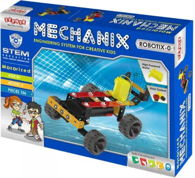 MECHANIX | Mechanics Robotix - 0 | STEM | Engineering System for Creative Kids | J.K.(Multicolor)