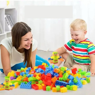 Midhash DIY 100Pcs Plastic Building Blocks for Kids Puzzle Games for Kids(Multicolor)