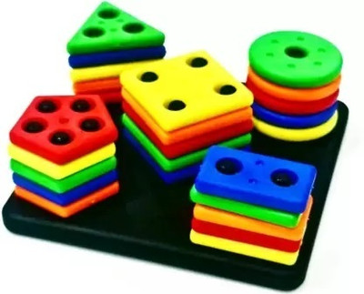 DevDarsh Latest Square Geometric Board:Stacking Block Game, Shape Sorter Toys For Kids(Multicolor)