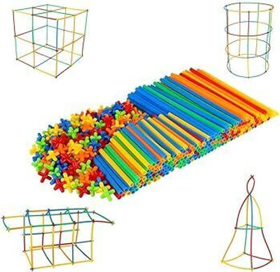 Ellen Fun and Durable Straw Building Block Sets for Kids|100 PCS(Multicolor)