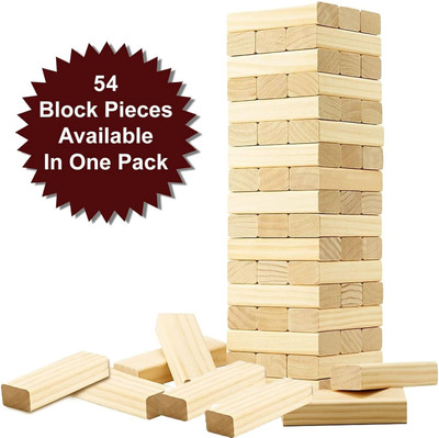 arovemic Premium Jenga Wooden Block Stacking Game - Family Fun & Skill-Building-A12(Brown)