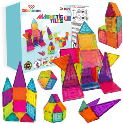 Wembley Constructing & Magnetic Sticks Building Blocks & Magnetic Tiles For Kids (28PCS)(Multicolor)