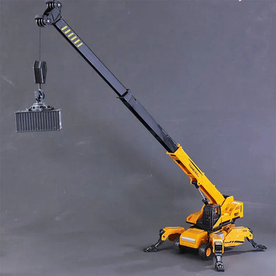 NAVRANGI Diecast lifting crane model container crane toys quality engineering vehicle(Yellow)
