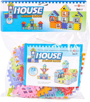 zokato House Building Blocks with Windows Set-1, Building Blocks for Kids, Block Game(Multicolor)