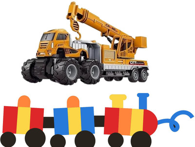 Zuuluzrs Crane Toy Construction Engineering Construction Toy Truck(Yellow)