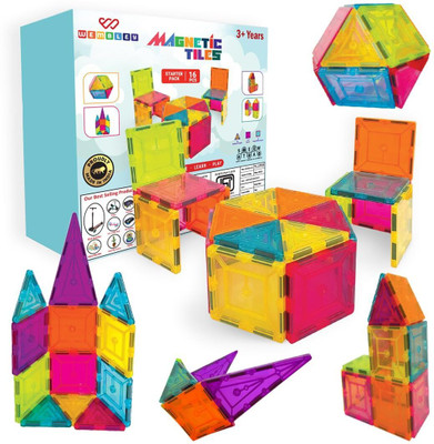 Wembley Constructing & Magnetic Sticks Building Blocks & Magnetic Tiles For Kids (16PCS)(Multicolor)