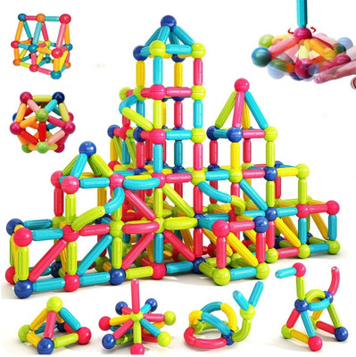 MY BABY LOVE A PERFECT CARE Magnetic Sticks Building Blocks for Kids-64 pcs(Multicolor)
