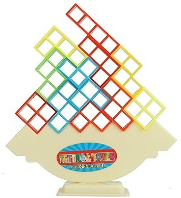 Pepstter Tetra Tower 16Pcs Stack Game,Swinging Balance Block for Kids & Adults,Party Gift(Multicolor)
