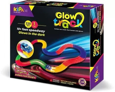 T N M Magic Race car with 220 Bend Flex and Glow Tracks(Multicolor)