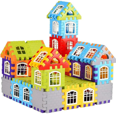 Mira Farmcraft Happy House Big Sized Building Blocks Learning Educational Puzzle Toy For Kids(Multicolor)
