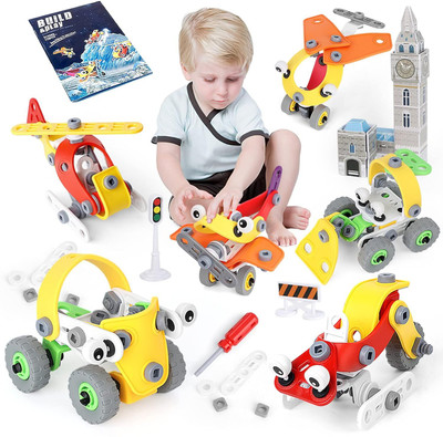 Vaniha STEM Building Toys 178 Pieces Engineering Construction Kit with Tools(Multicolor)