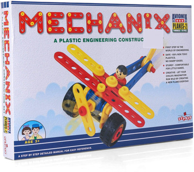 YUIOP - Mechanix Plastic Planes 2 - Plastic Building Set For Kids-7 Models -81 Pieces(Multicolor)