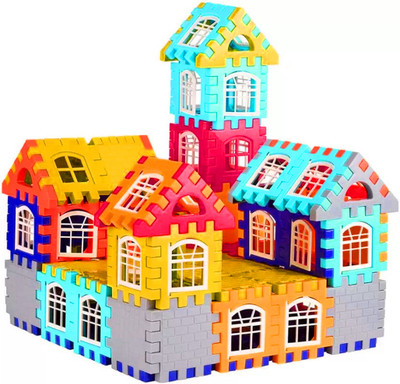 Sharvil BEST BUY Happy House Building Blocks Educational Toy for Kids (Unbreakable)(Multicolor)