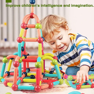 ZUNBELLA Magnetic Building Sticks Blocks & Learning Sticks Activity Toy For Kids (42 pcs)(Multicolor)