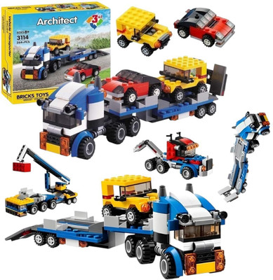 SR Toys Architect 3 in 1 Transporter Building Brick Block for Kids(Multicolor)