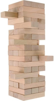 icrush Tumbling Tower Wooden Block Stacking Game(Beige)