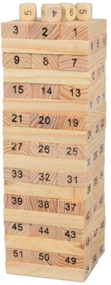 CrazyCrafts WOODEN BLOCKS NATURAL WOOD COLOUR Toy(Brown)