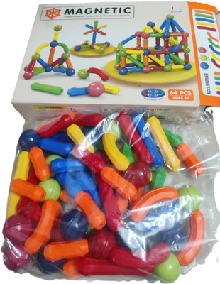 Shivalik Enterprises Magnetic Bar Blocks & Sticks - 64 Pcs(Multicolor)
