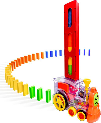Pulsbery Engineering Vehicle Set, 60PCS Automatic Domino Laying Train Toys(Multicolor)