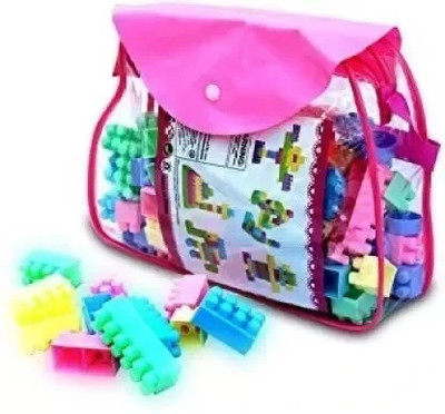 DevDarsh Pink Pouch Building Block Toys 100 pcs(Multicolor)
