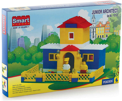 Peacock Toys & Games Peacock - Jr. Architect - 233 pieces - Premium Interlocking Blocks(Multicolor)