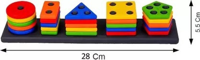 Dolpinstyle Geometry Shape & color Sorter Puzzle Board preschool activity toys for kids(25 Pieces)