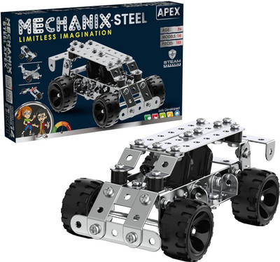 YUIOP Mechanix Steel Apex - Steel Construction Set - 14 Models - 155 Pieces(Multicolor)